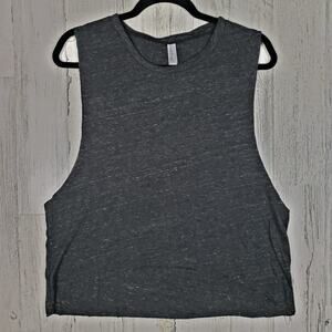 NWOT Over The Limit Apparel Heathered Gray Sleeveless Muscle Women's Size Large
